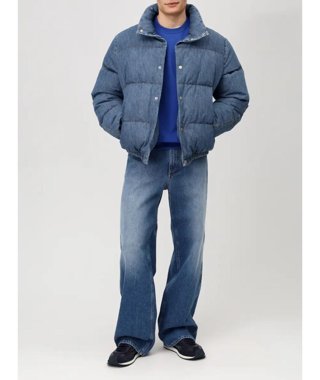 DOLCE&GABBANA Голубой хлопковый пуховик, фото 2