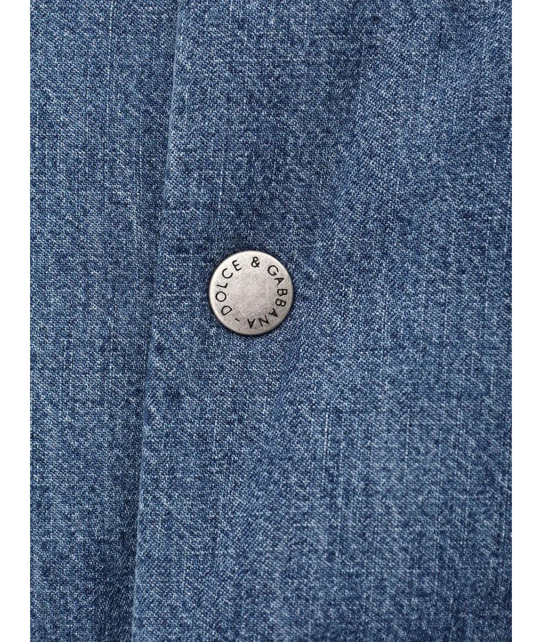 DOLCE&GABBANA Голубой хлопковый пуховик, фото 5