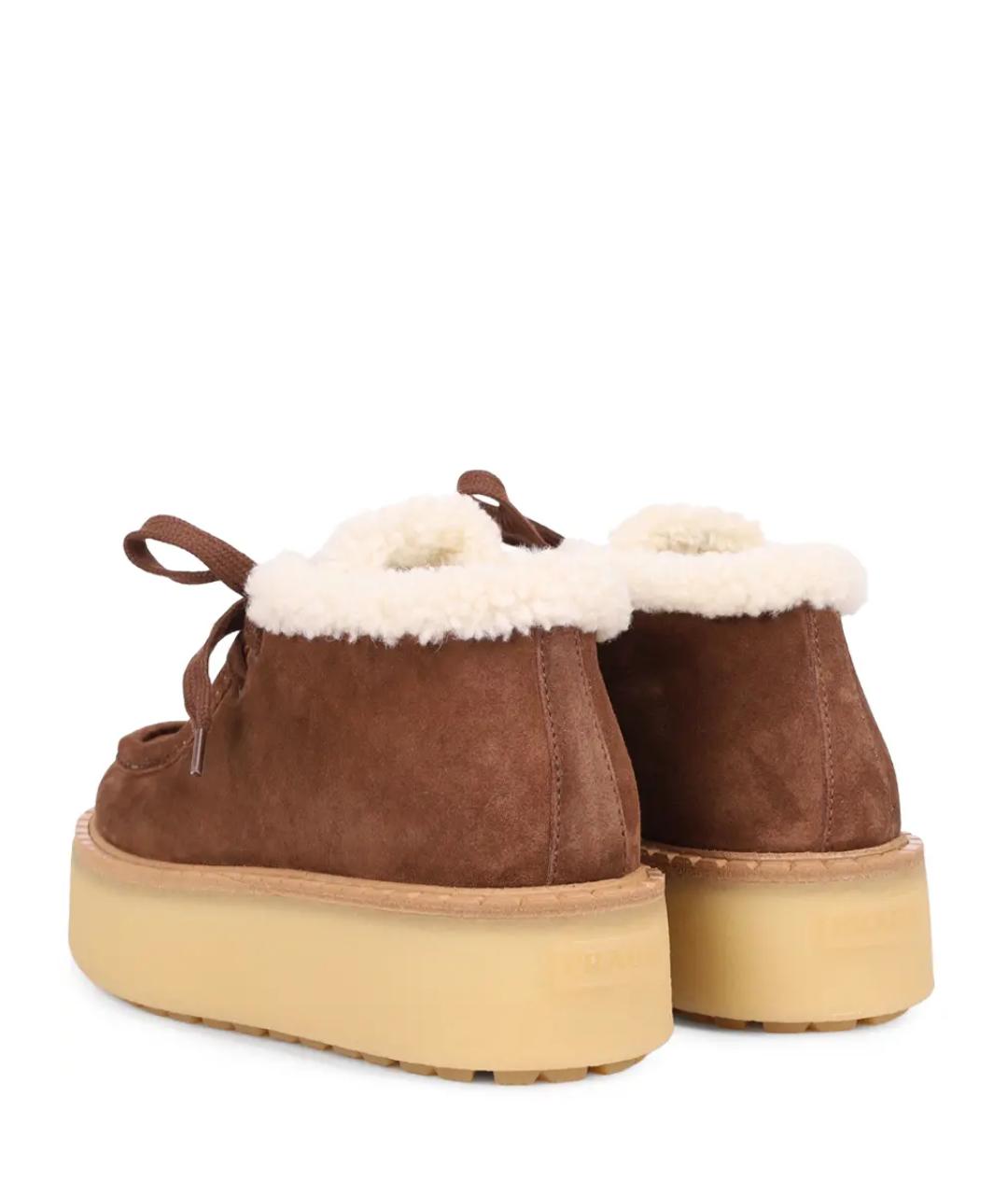 PRADA Коричневые замшевые ботинки, фото 4