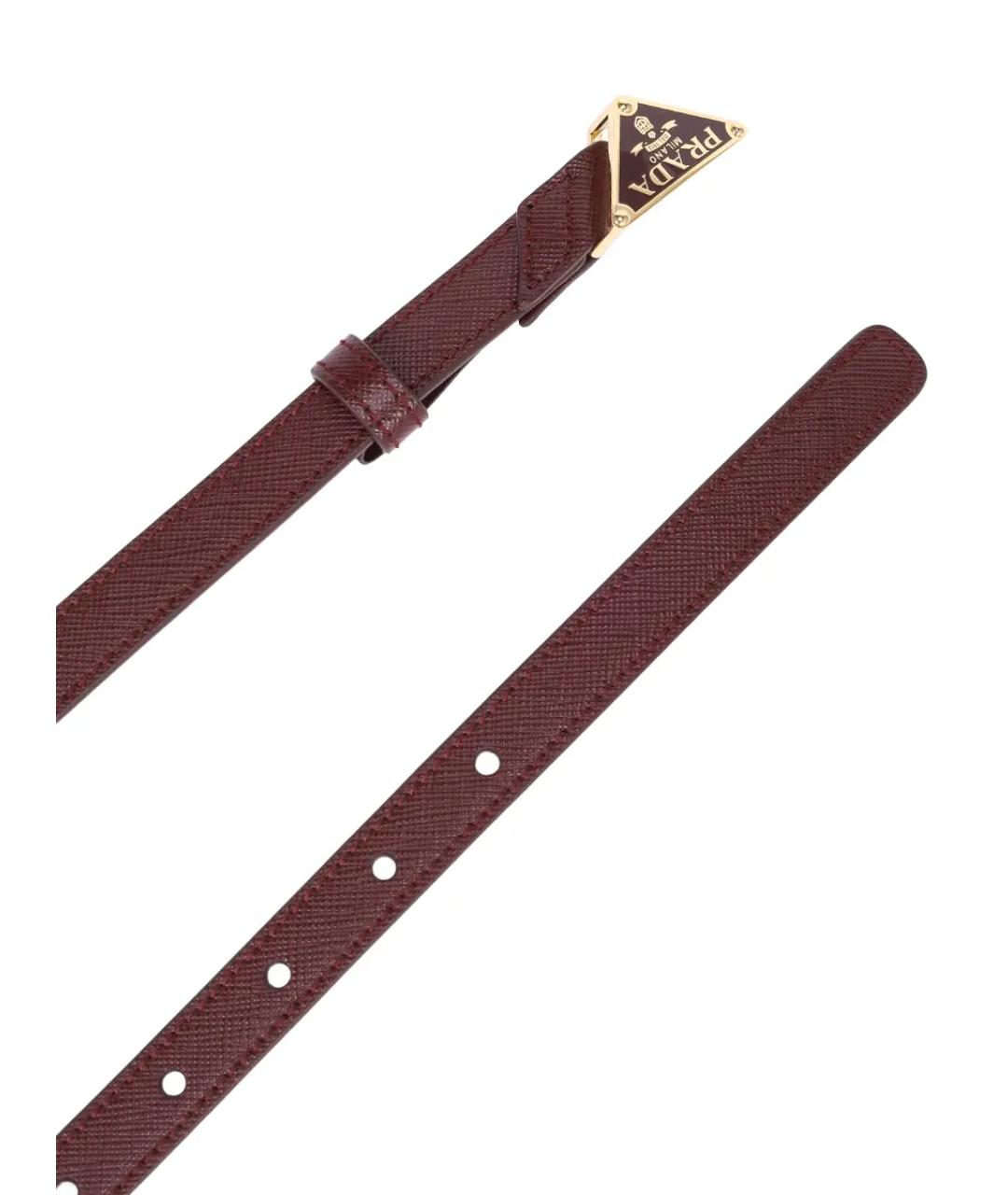 PRADA Бордовый кожаный ремень, фото 2