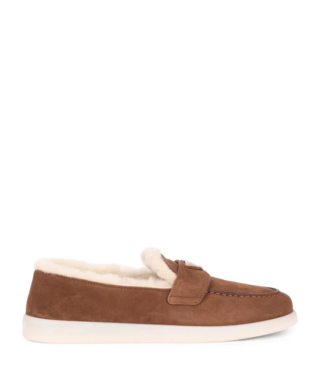 PRADA Коричневые замшевые лоферы, фото 1