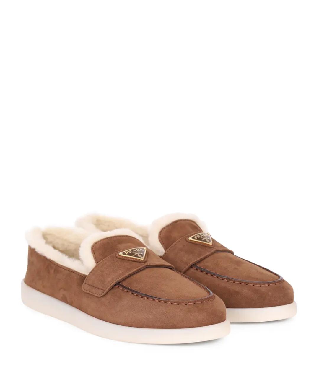 PRADA Коричневые замшевые лоферы, фото 2