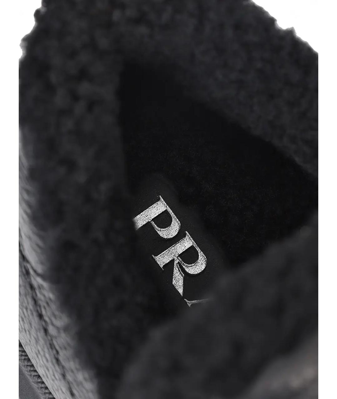 PRADA Черные кожаные низкие кроссовки / кеды, фото 6