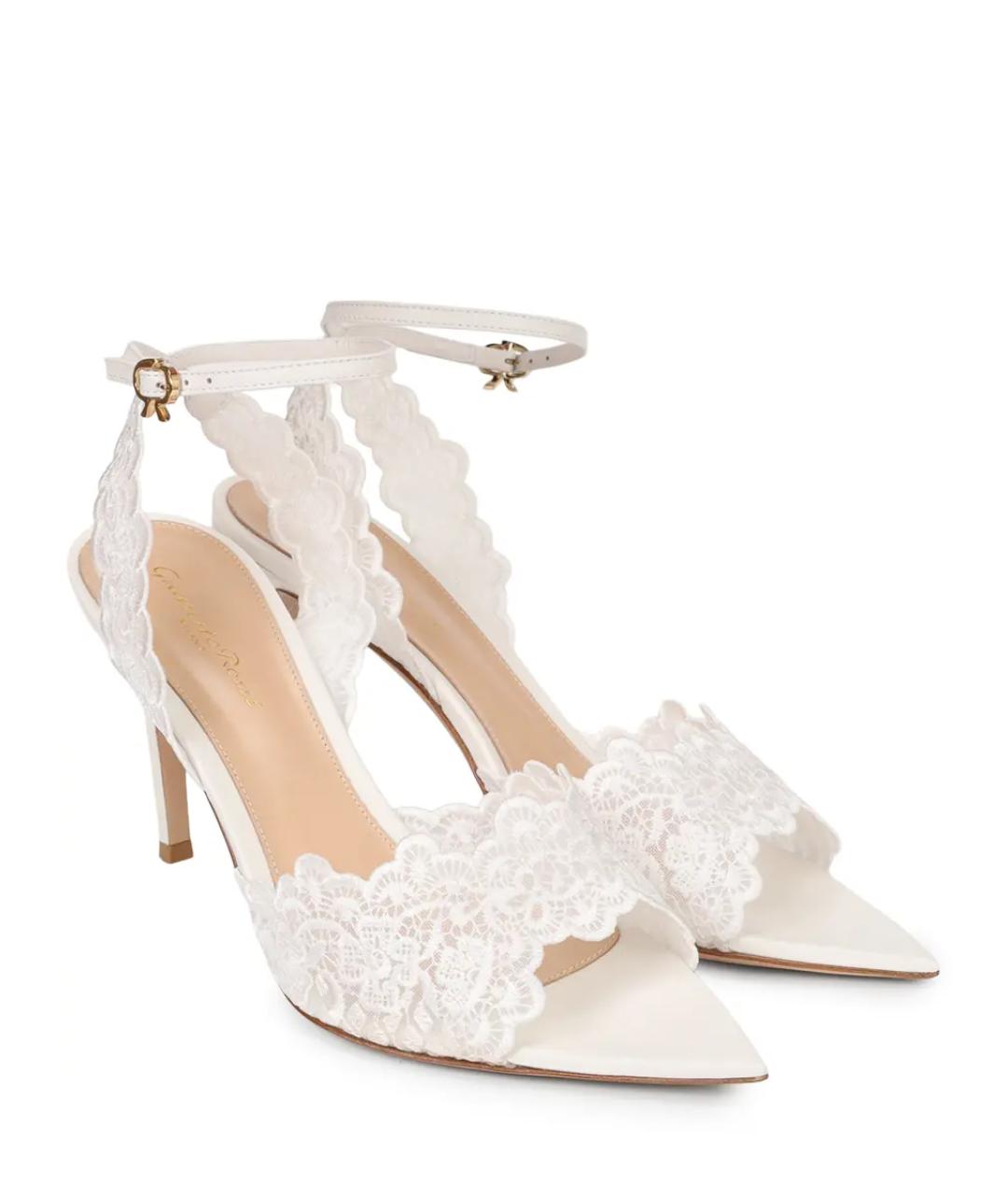 GIANVITO ROSSI Белые кожаные босоножки, фото 2