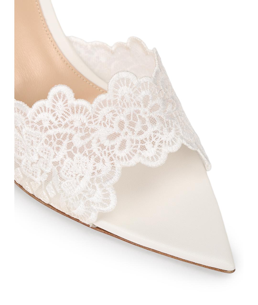 GIANVITO ROSSI Белые кожаные босоножки, фото 5