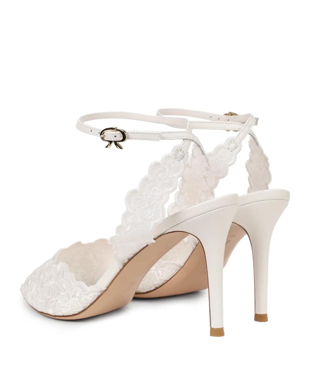 GIANVITO ROSSI Белые кожаные босоножки, фото 4