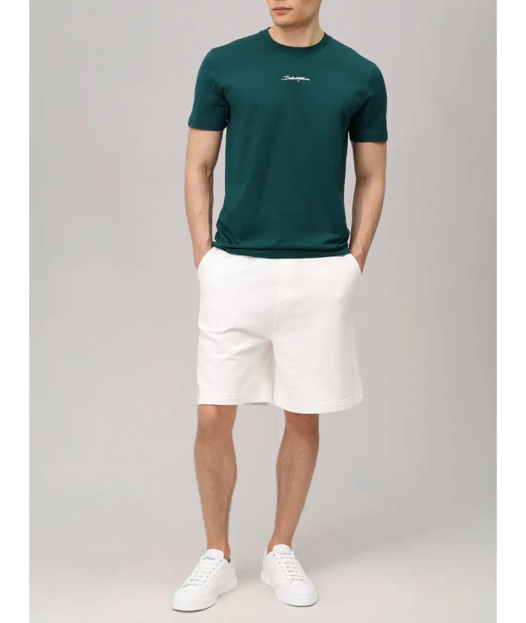 DOLCE&GABBANA Зеленая хлопковая футболка, фото 2