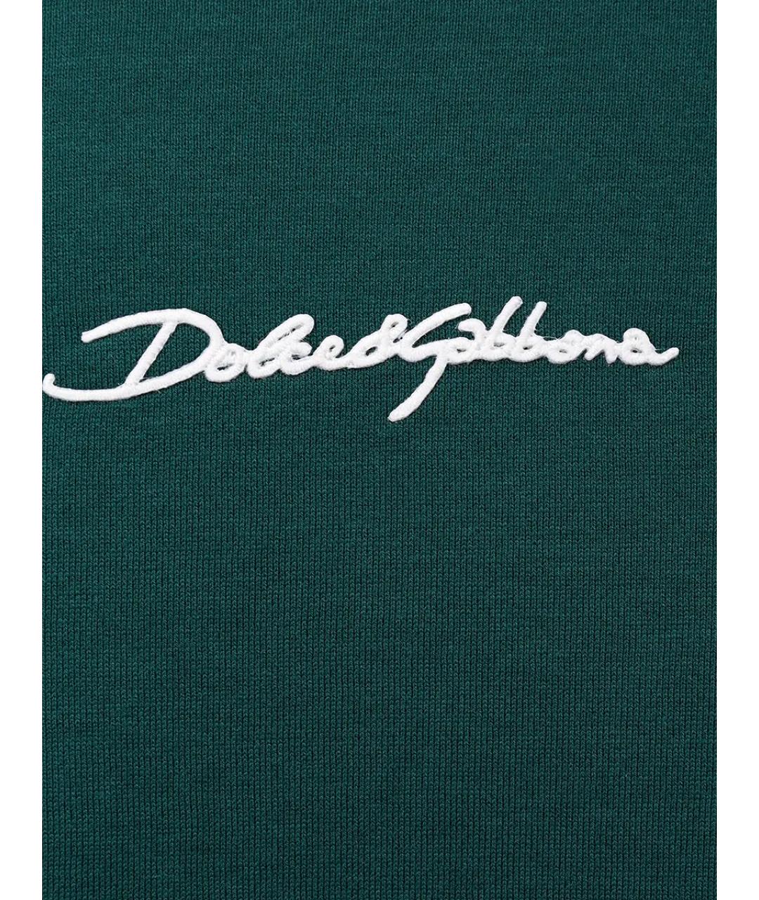 DOLCE&GABBANA Зеленая хлопковая футболка, фото 6