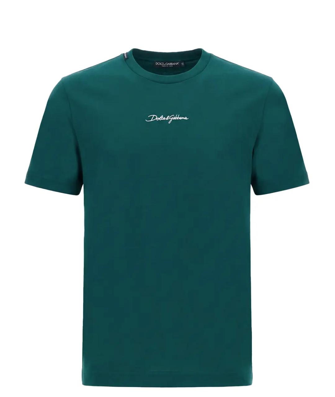 DOLCE&GABBANA Зеленая хлопковая футболка, фото 1
