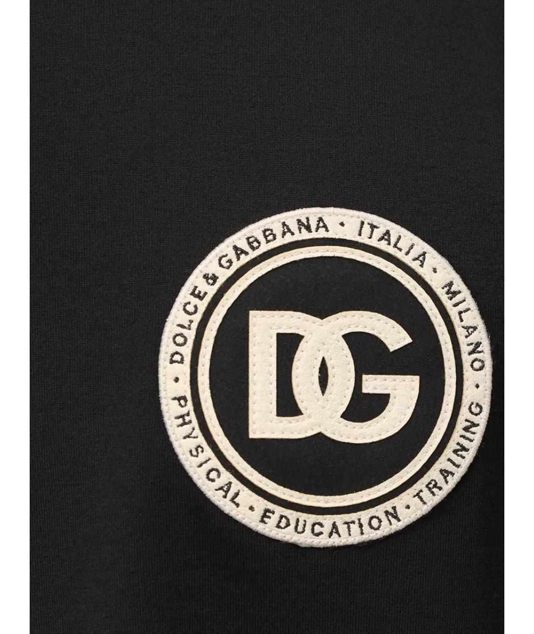 DOLCE&GABBANA Черная хлопковая футболка, фото 6