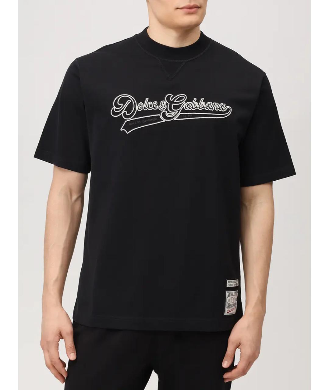 DOLCE&GABBANA Черная хлопковая майка, фото 4