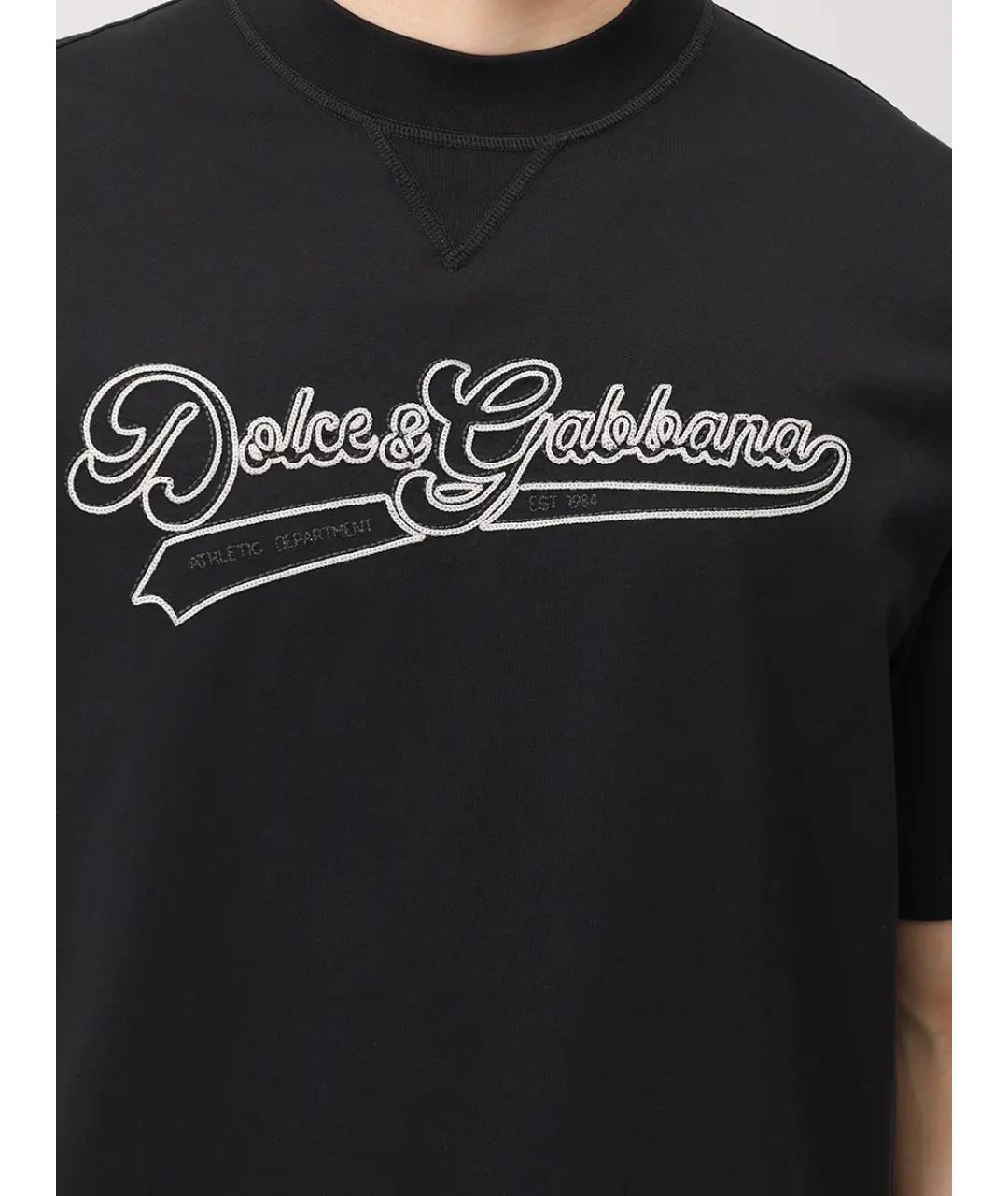 DOLCE&GABBANA Черная хлопковая майка, фото 5