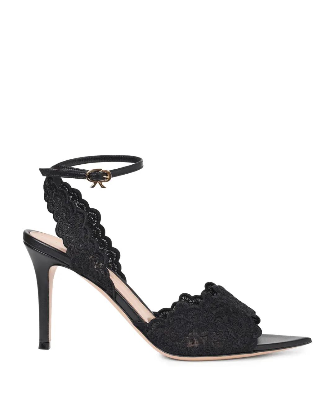 GIANVITO ROSSI Черные кожаные босоножки, фото 1