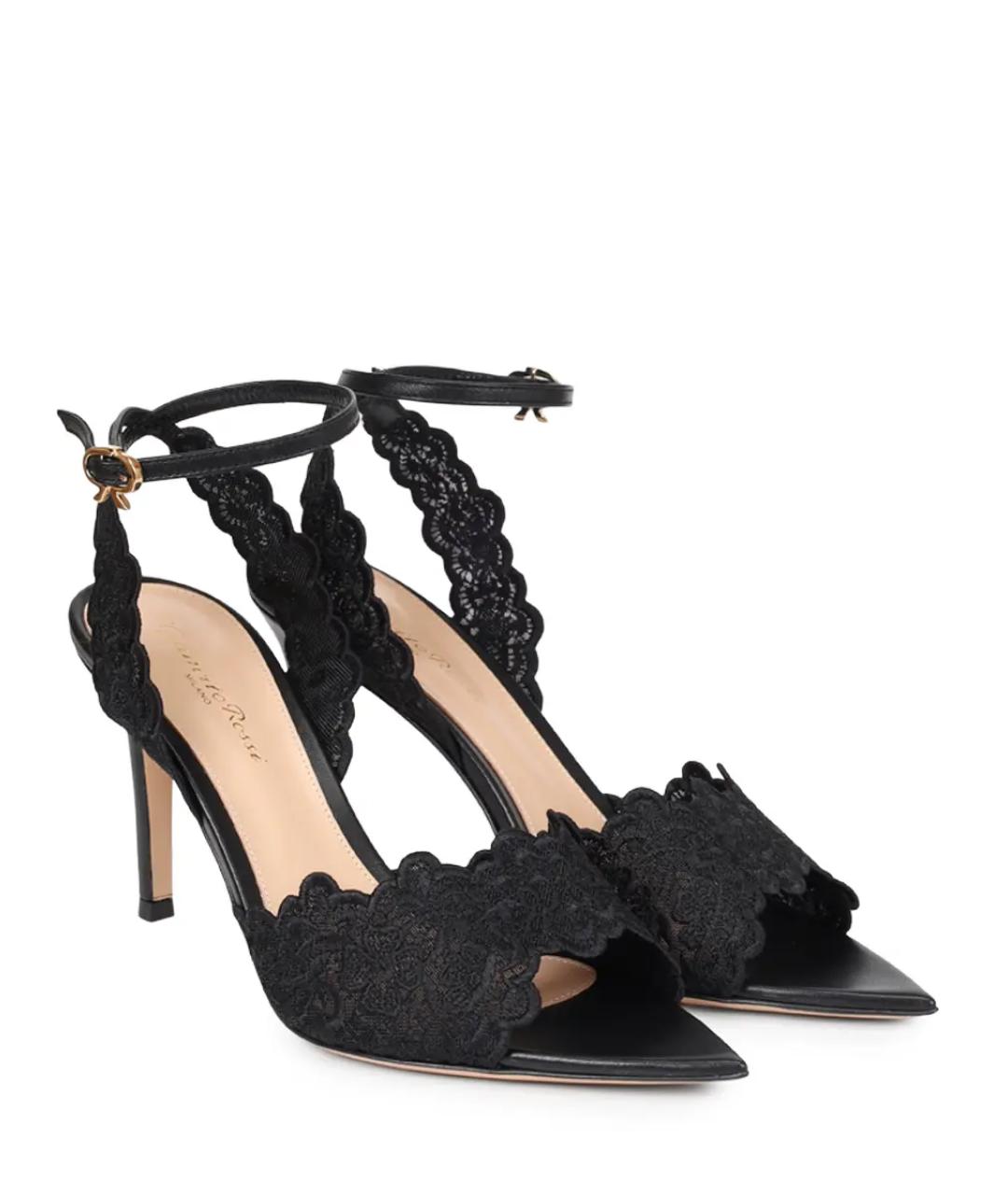 GIANVITO ROSSI Черные кожаные босоножки, фото 2