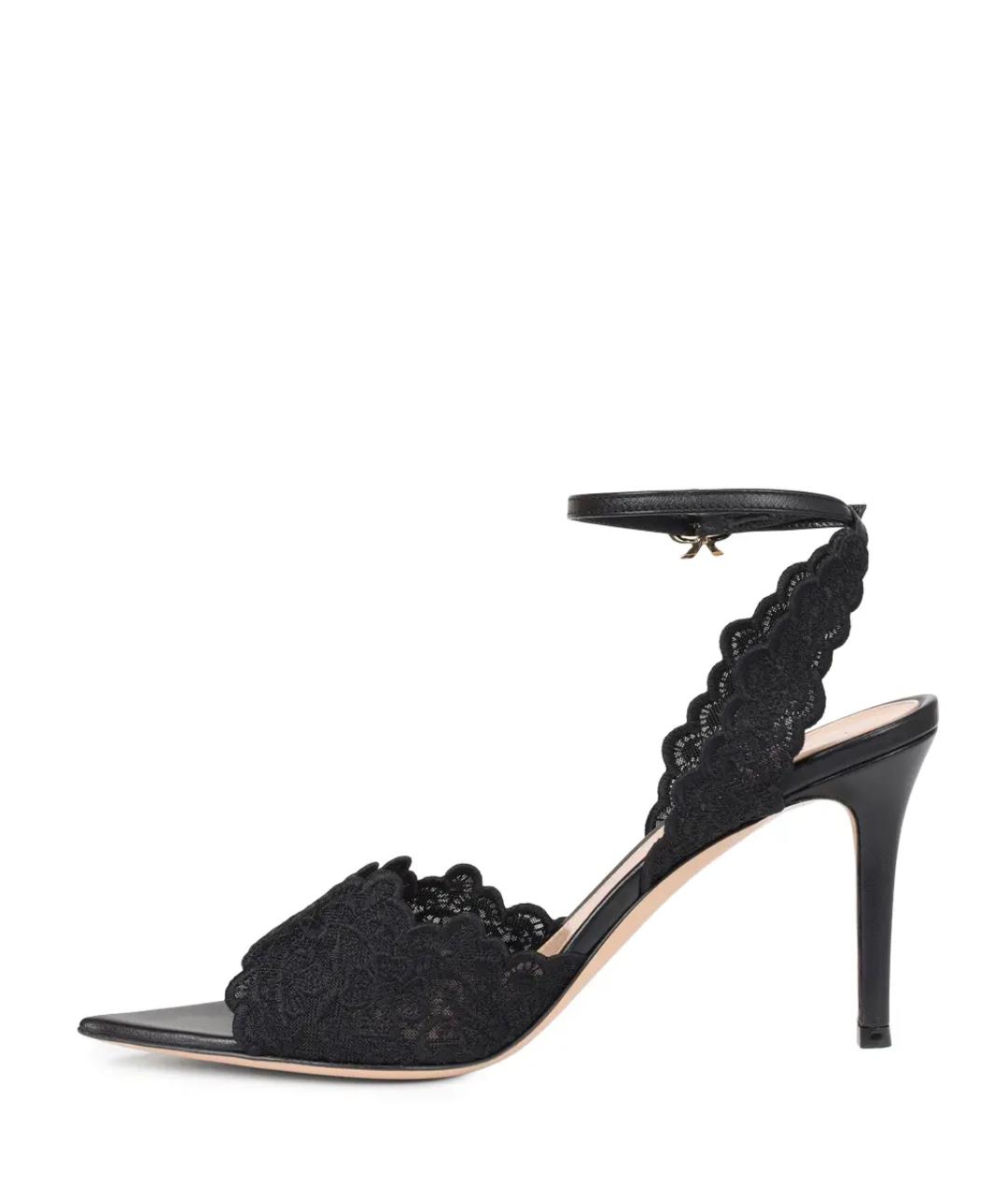 GIANVITO ROSSI Черные кожаные босоножки, фото 3