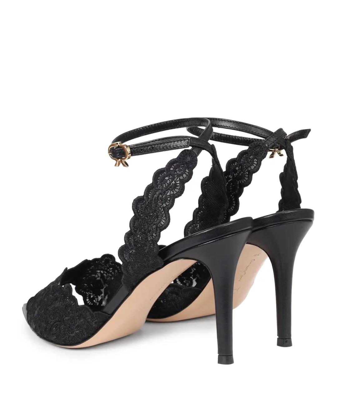 GIANVITO ROSSI Черные кожаные босоножки, фото 4