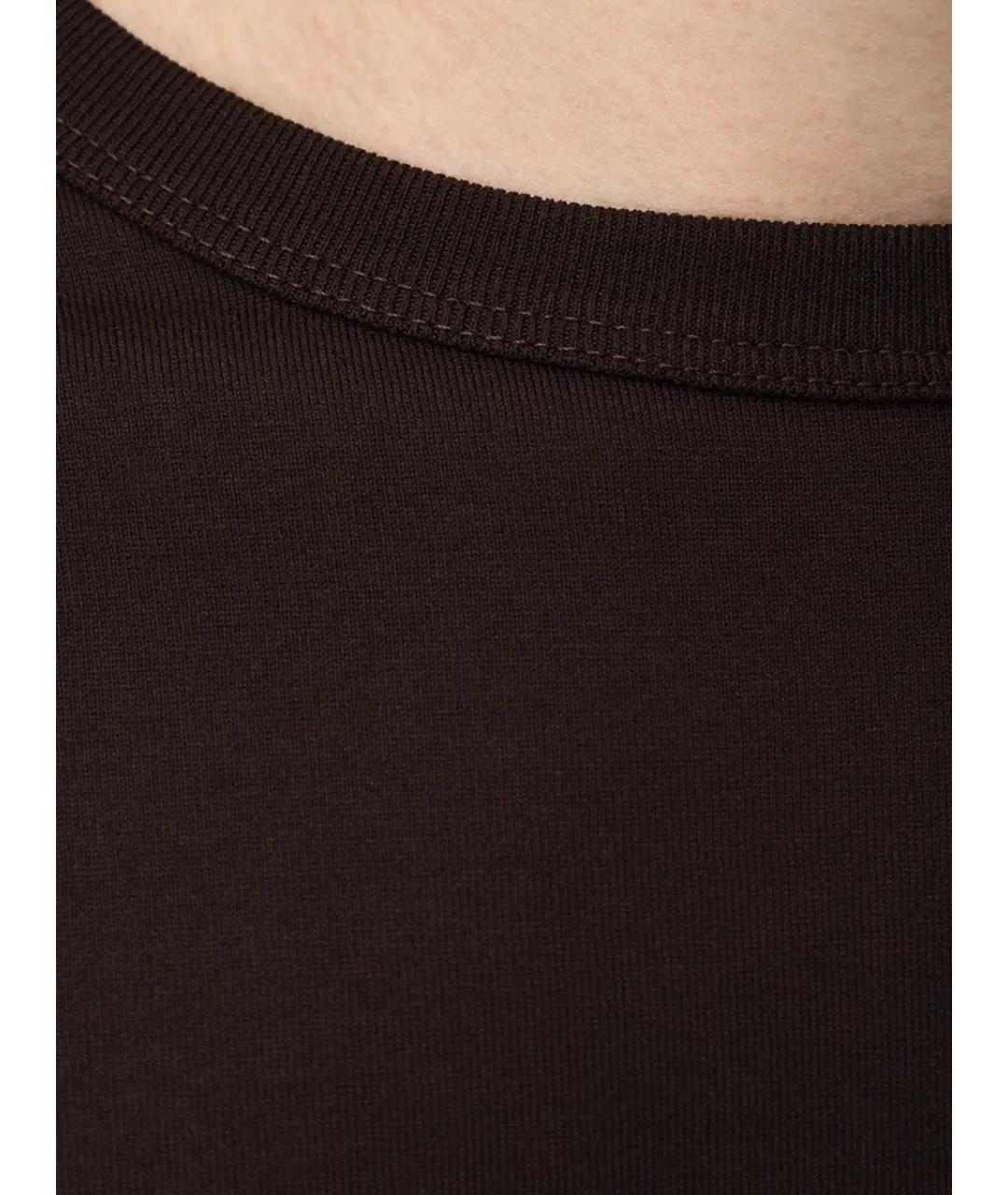 DOLCE&GABBANA Коричневая хлопковая футболка, фото 5
