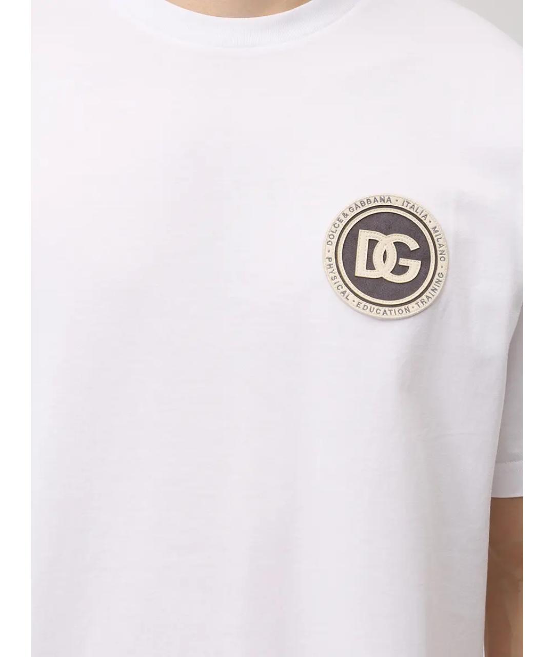 DOLCE&GABBANA Белая хлопковая футболка, фото 5