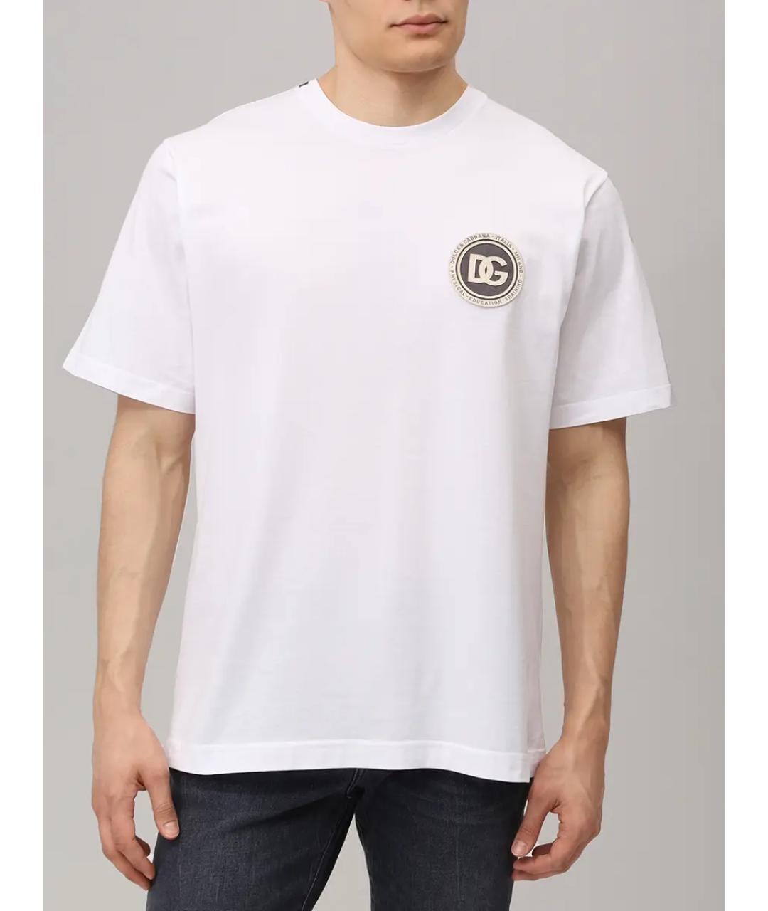 DOLCE&GABBANA Белая хлопковая футболка, фото 4