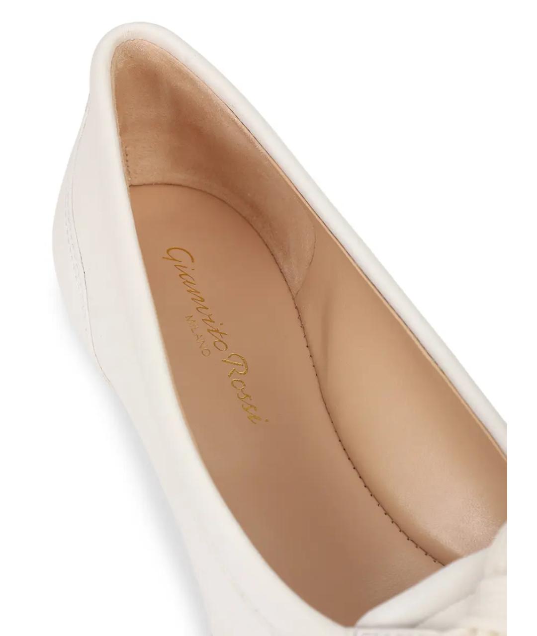 GIANVITO ROSSI Белые кожаные балетки, фото 6