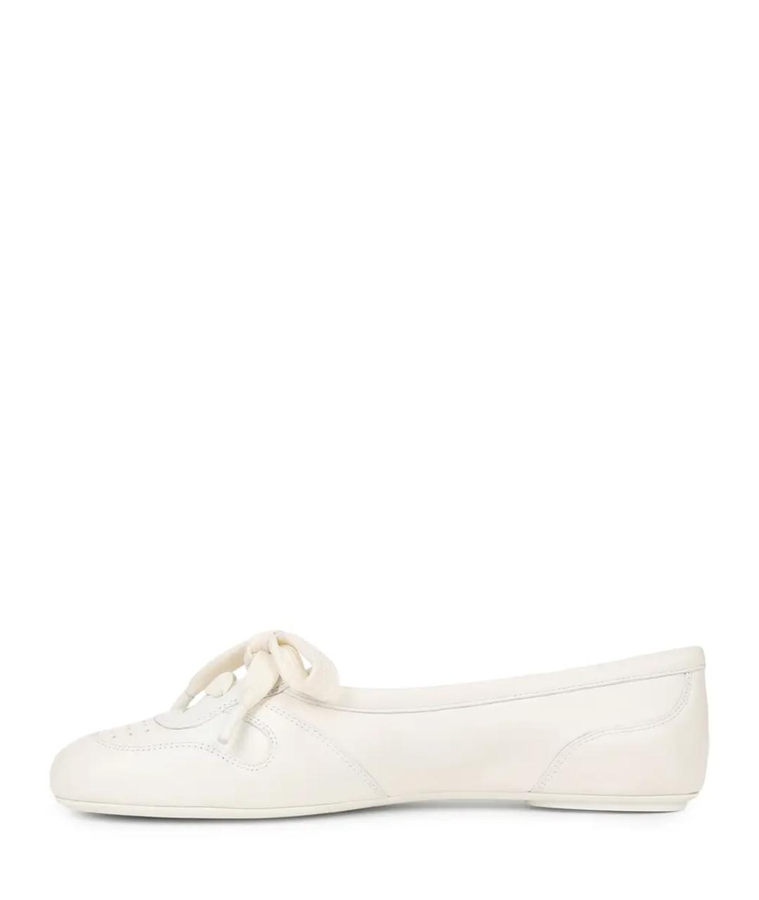 GIANVITO ROSSI Белые кожаные балетки, фото 3