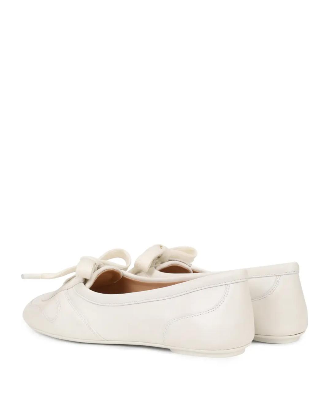 GIANVITO ROSSI Белые кожаные балетки, фото 4