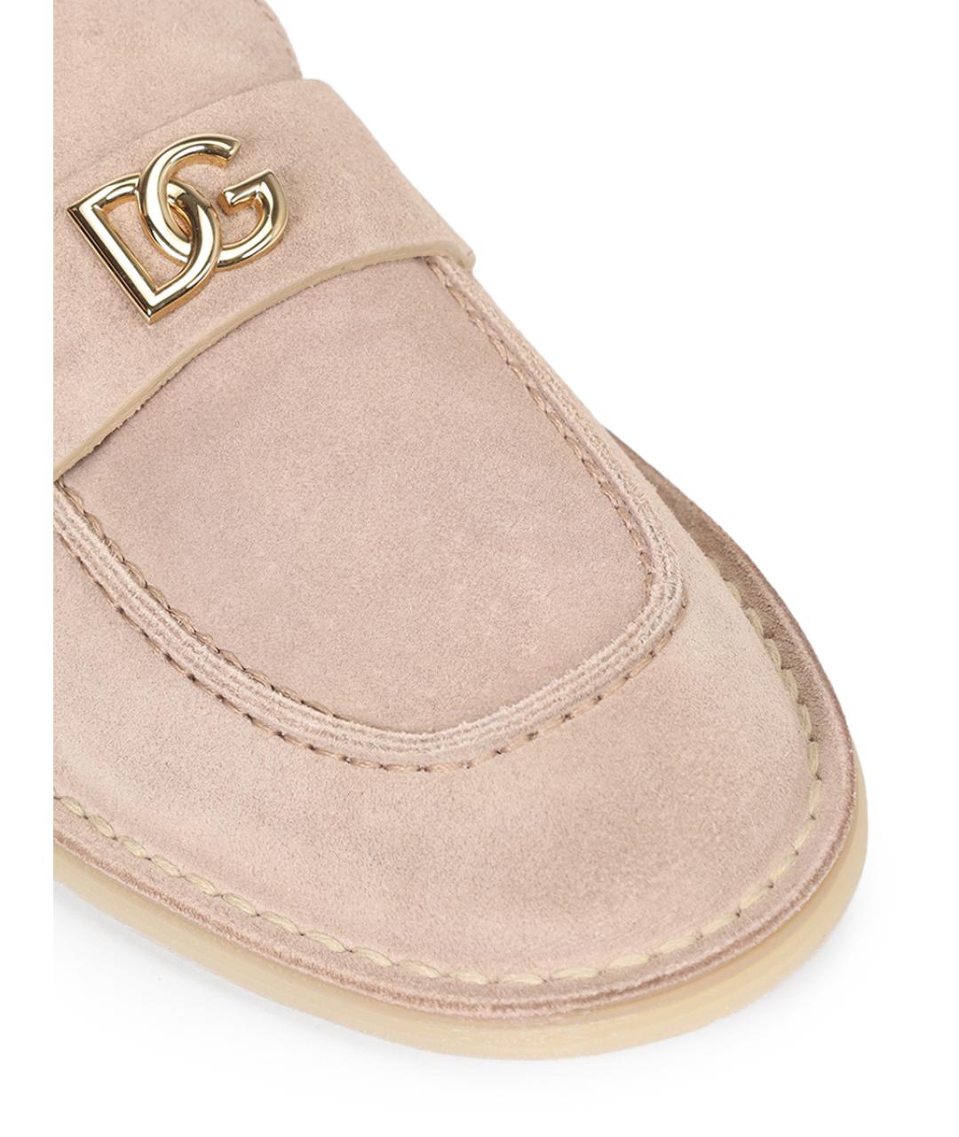 DOLCE&GABBANA Бежевые замшевые лоферы, фото 5