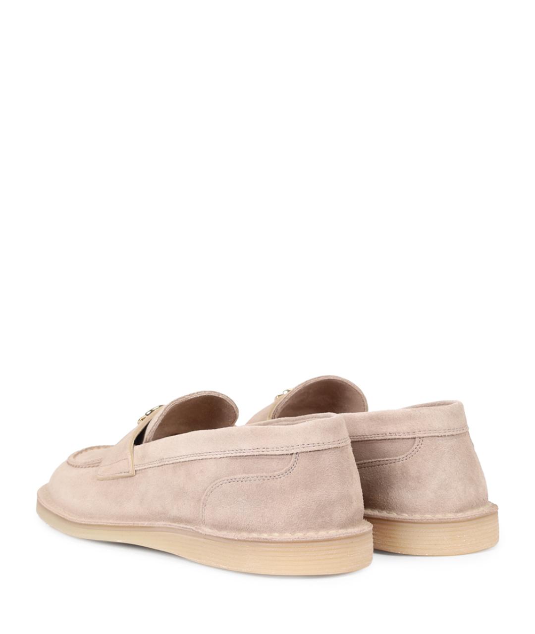 DOLCE&GABBANA Бежевые замшевые лоферы, фото 4