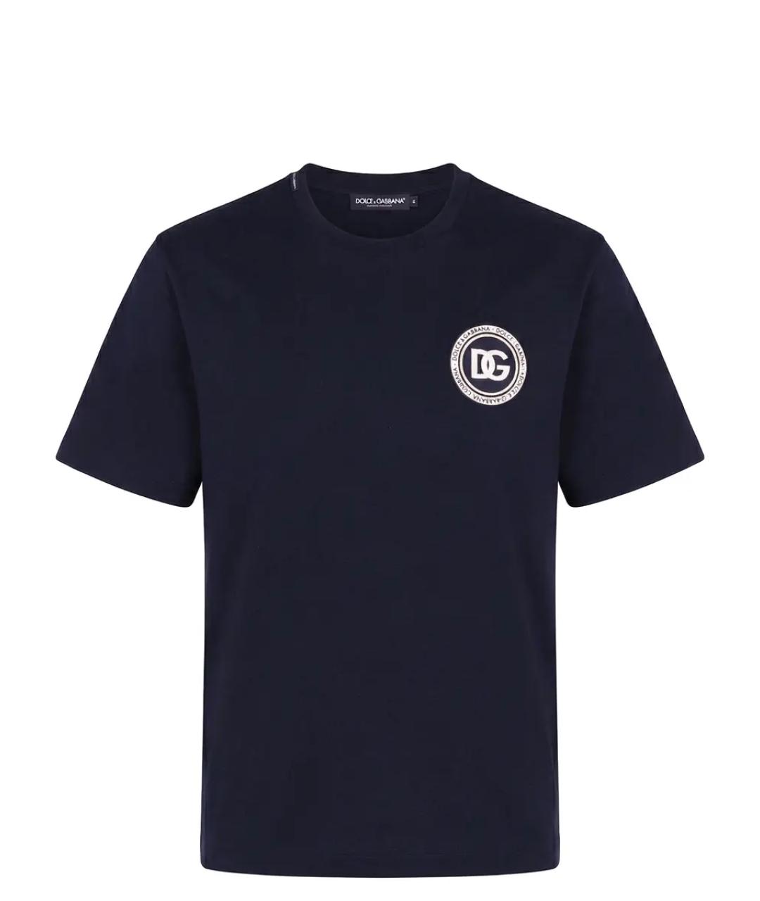 DOLCE&GABBANA Синяя хлопковая футболка, фото 1