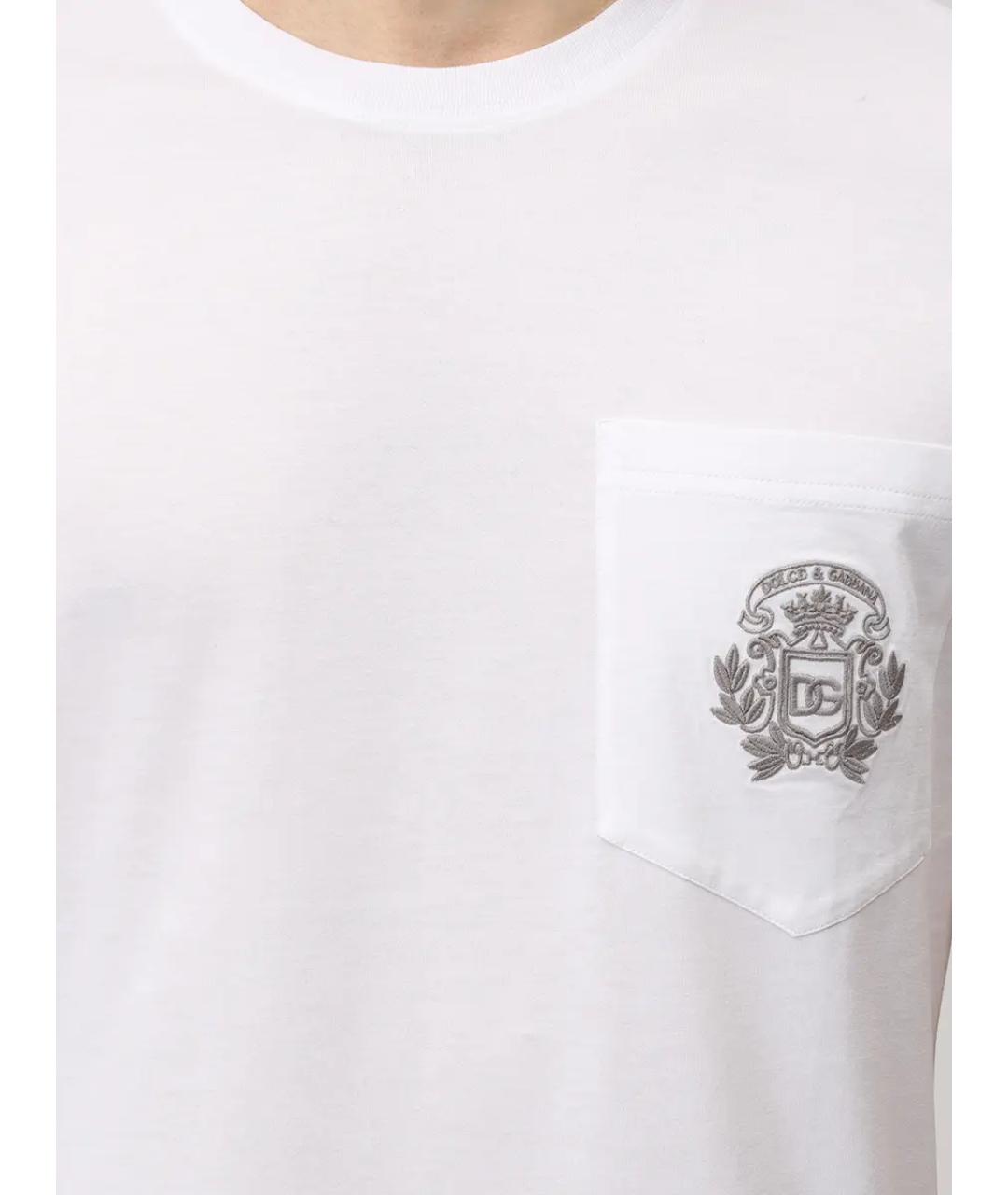 DOLCE&GABBANA Белая хлопковая футболка, фото 5
