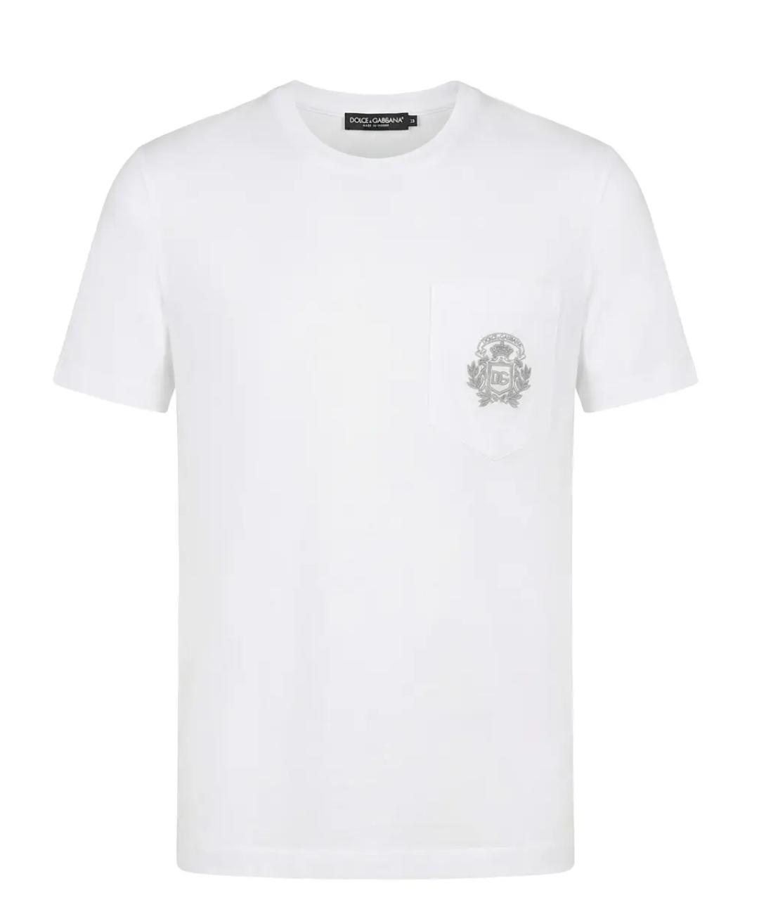 DOLCE&GABBANA Белая хлопковая футболка, фото 1