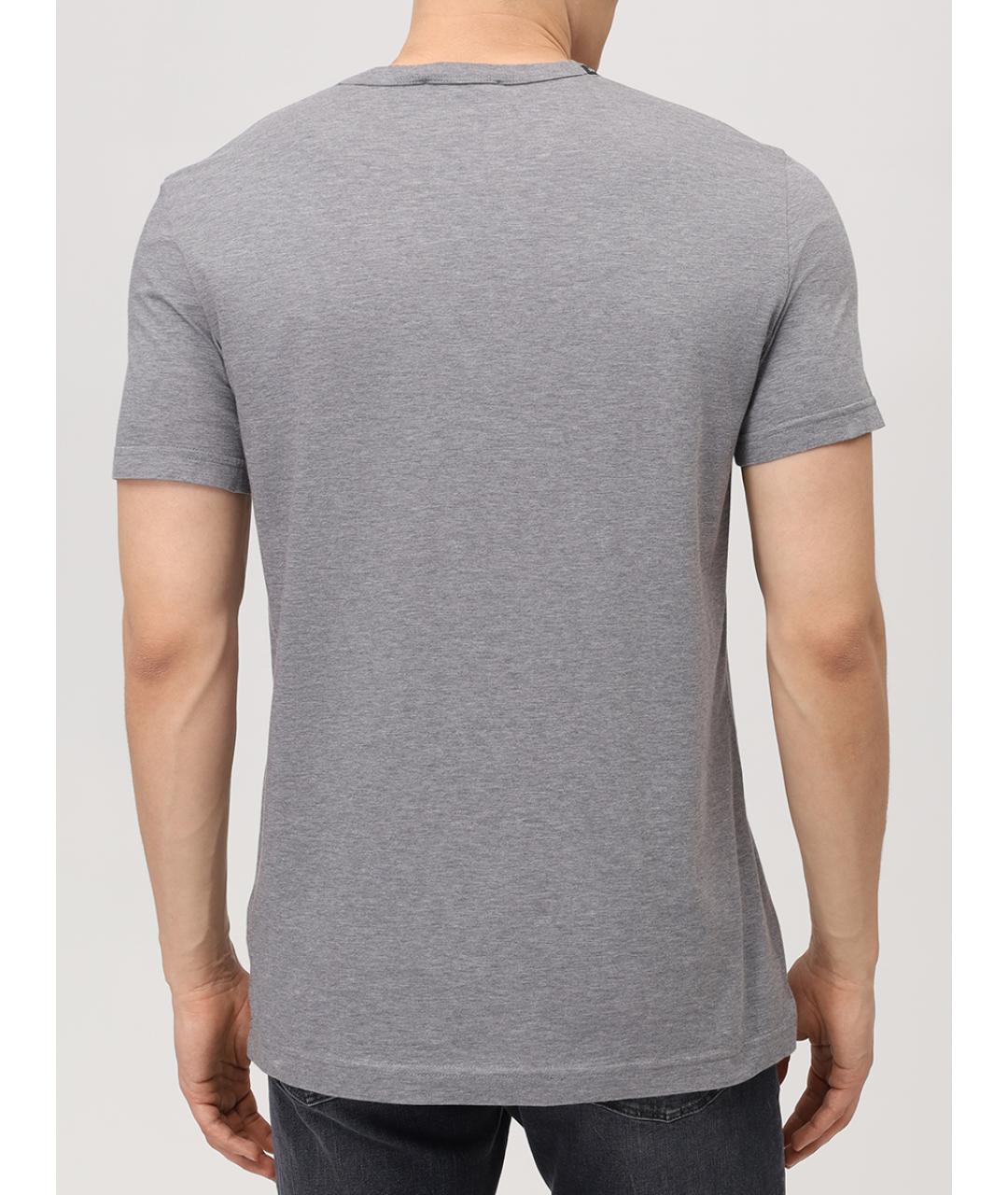 DOLCE&GABBANA Серая хлопковая футболка, фото 3