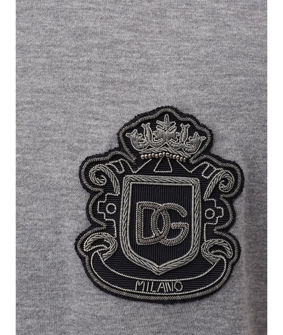 DOLCE&GABBANA Серая хлопковая футболка, фото 6