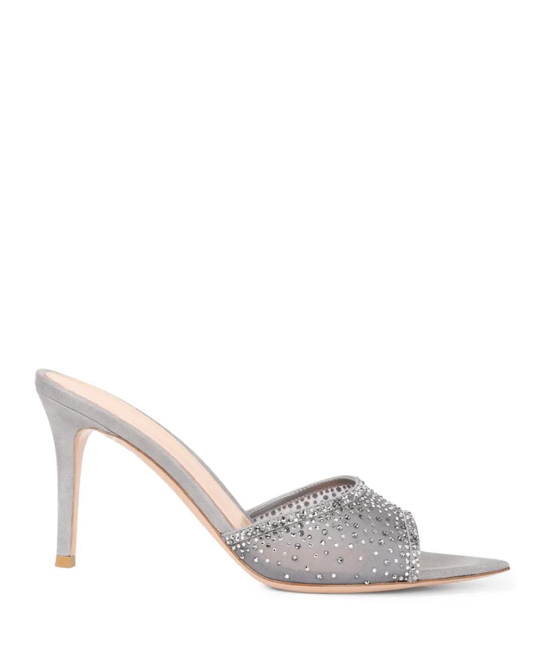 GIANVITO ROSSI Серые замшевые сабо, фото 1