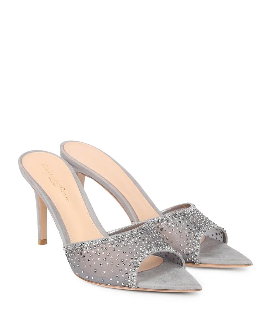 GIANVITO ROSSI Серые замшевые сабо, фото 2