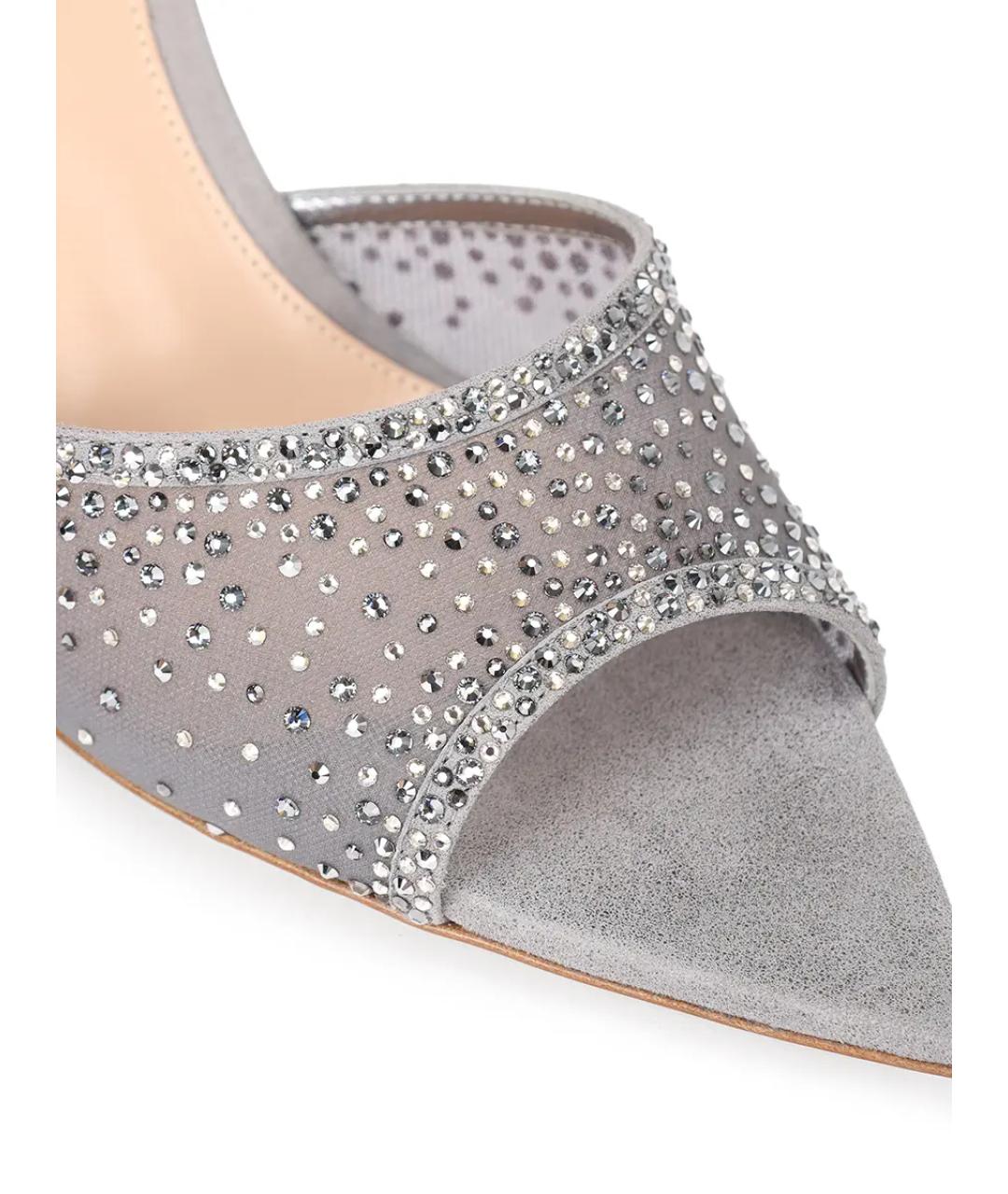 GIANVITO ROSSI Серые замшевые сабо, фото 5