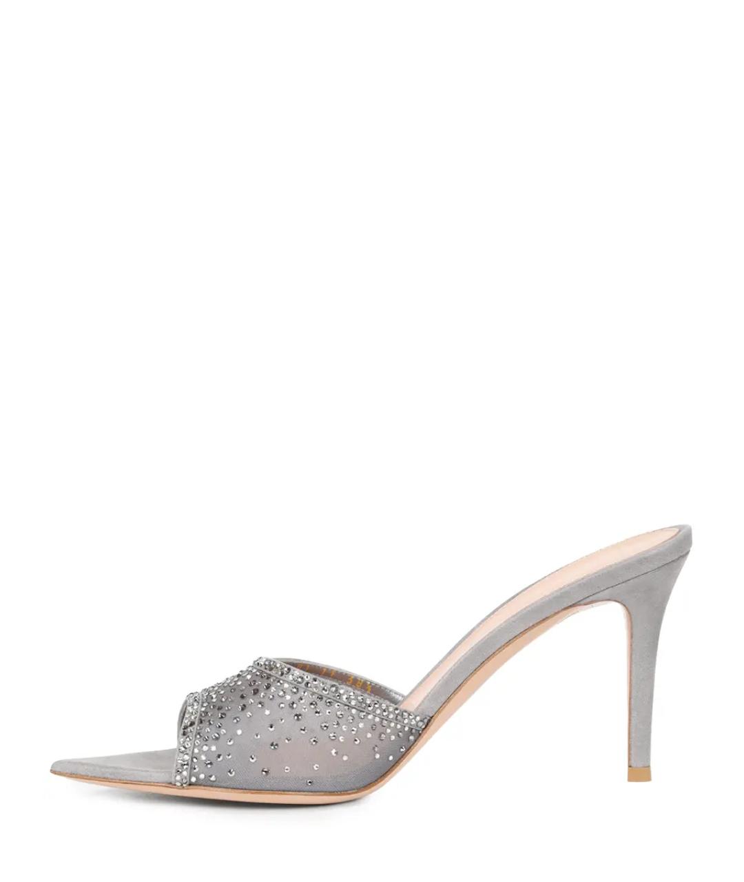 GIANVITO ROSSI Серые замшевые сабо, фото 3