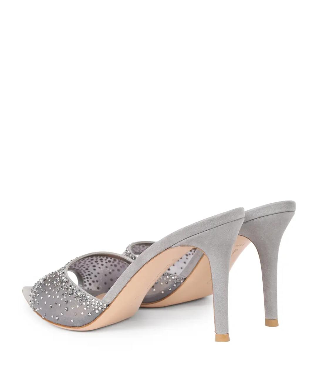 GIANVITO ROSSI Серые замшевые сабо, фото 4