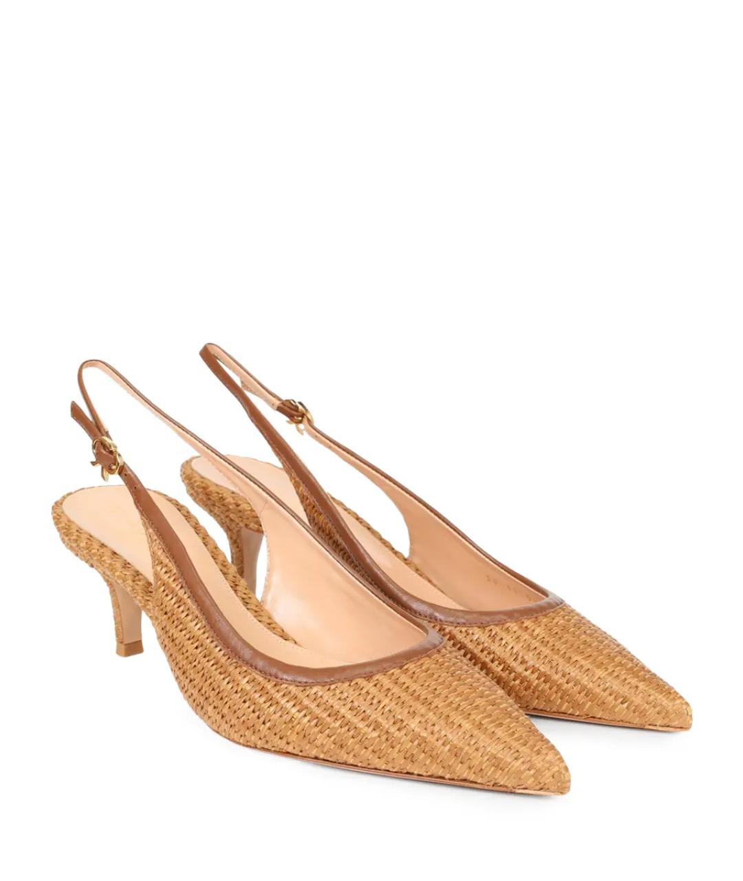 GIANVITO ROSSI Бежевые кожаные туфли, фото 2
