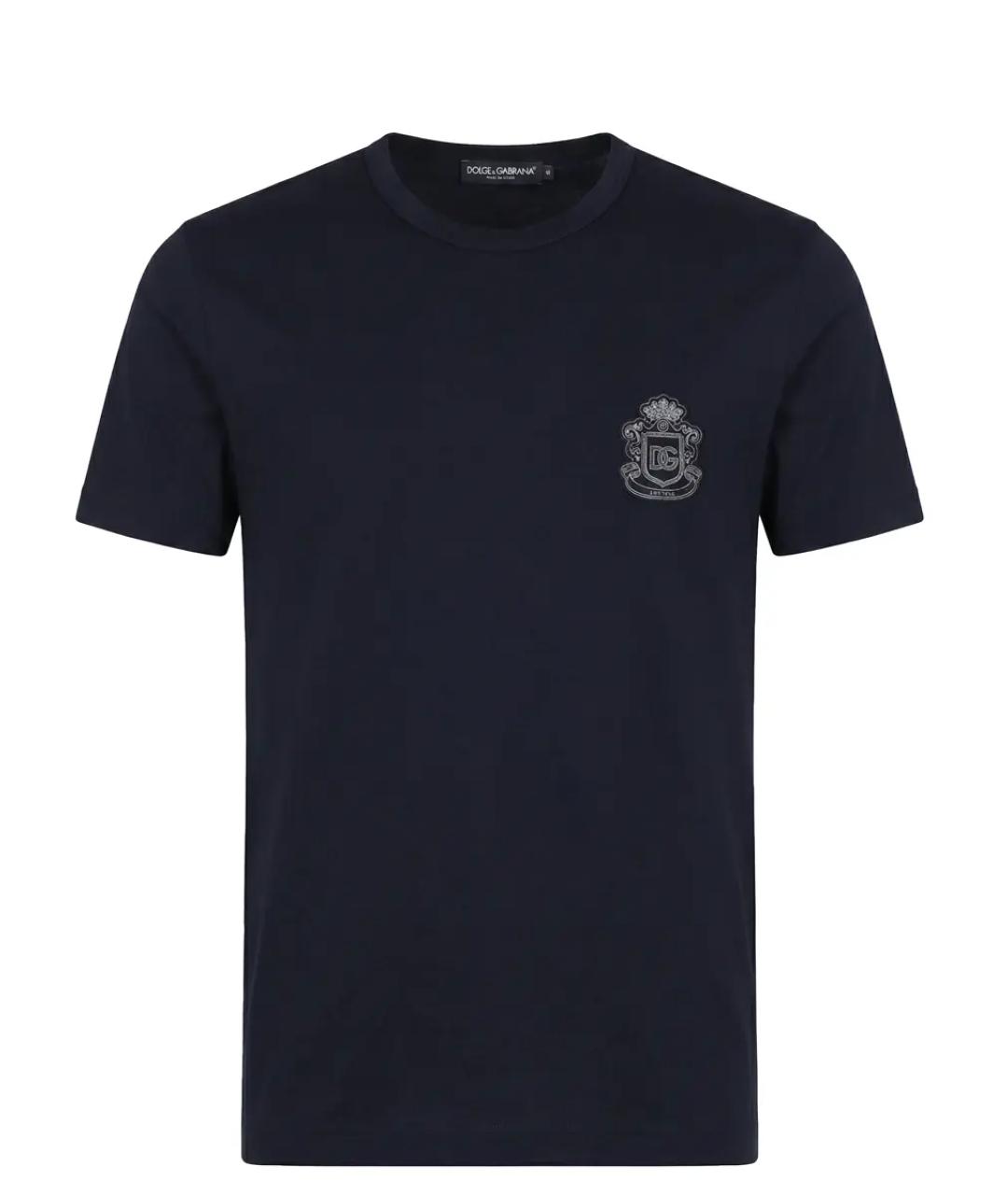 DOLCE&GABBANA Синяя хлопковая футболка, фото 1