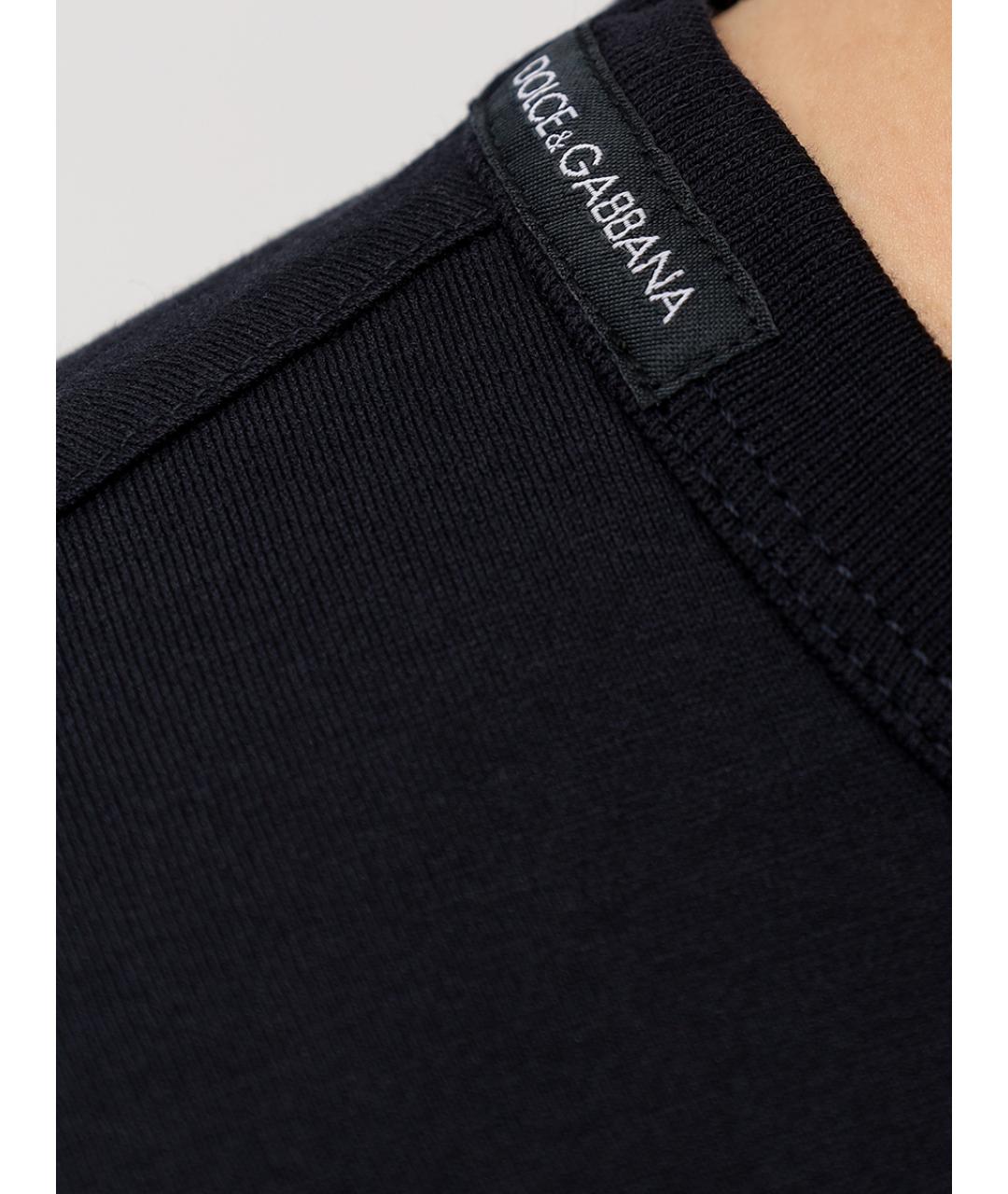DOLCE&GABBANA Синяя хлопковая футболка, фото 6