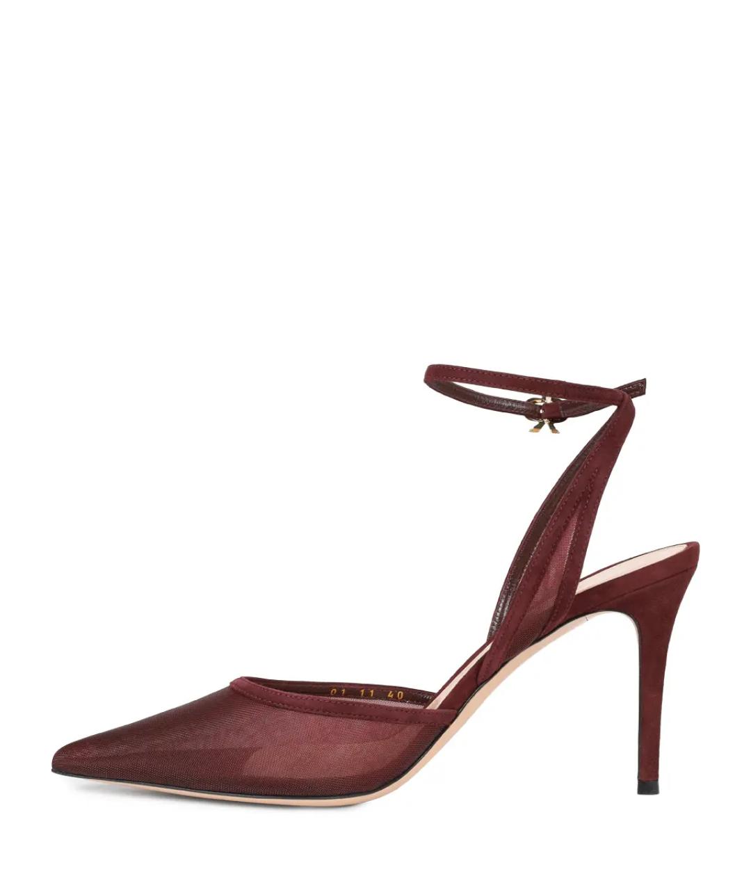 GIANVITO ROSSI Бордовые текстильные туфли, фото 3