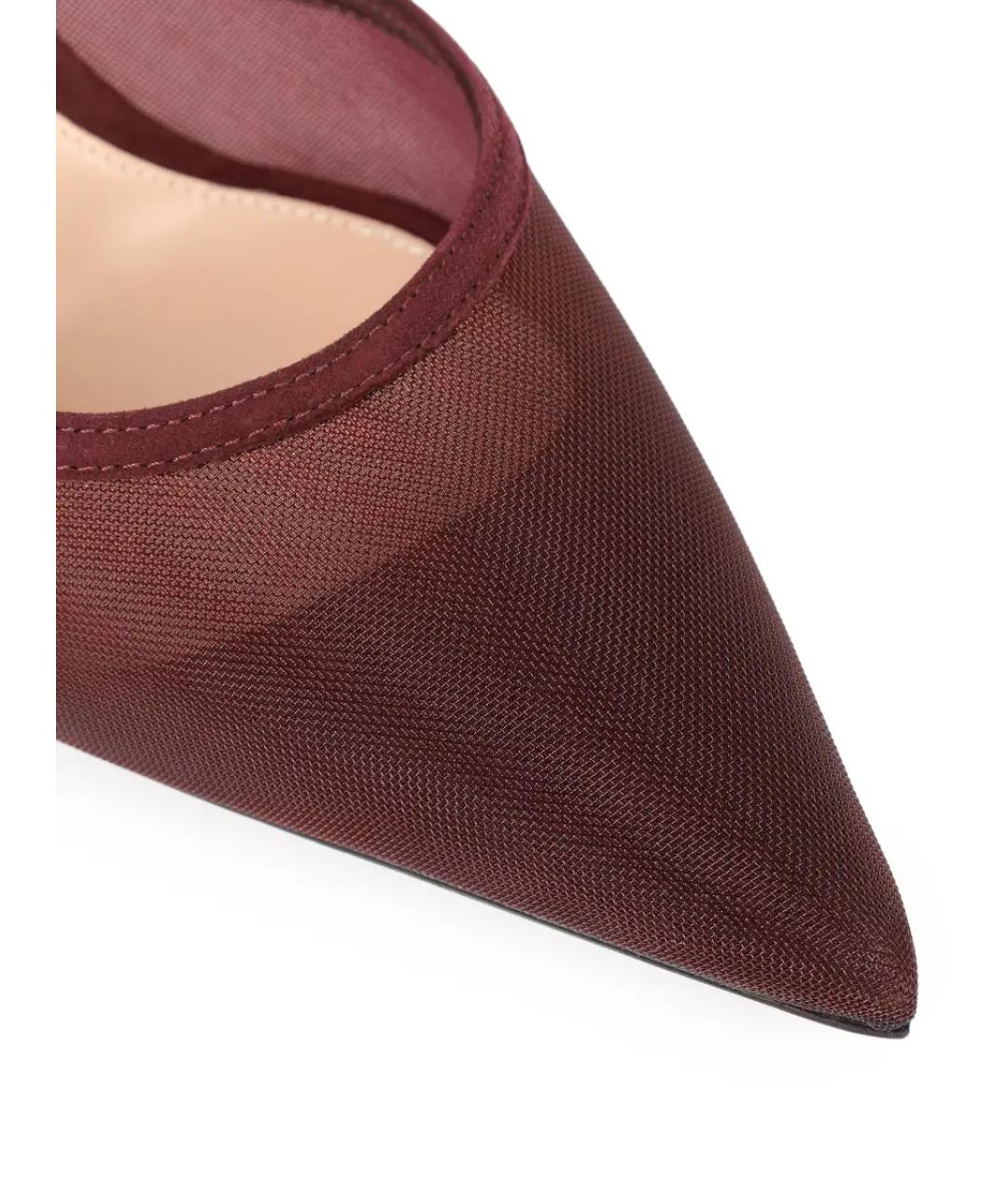 GIANVITO ROSSI Бордовые текстильные туфли, фото 5