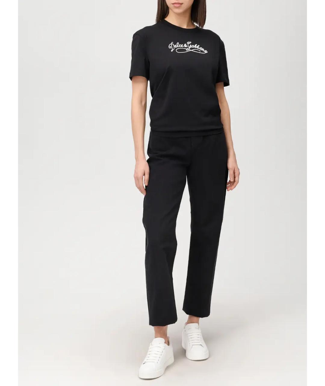 DOLCE&GABBANA Черная хлопковая футболка, фото 2