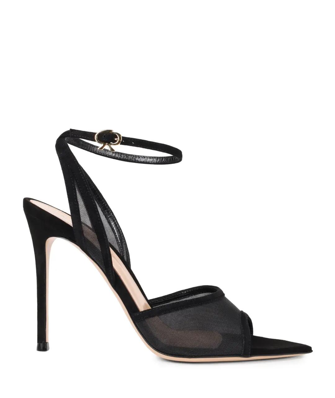 GIANVITO ROSSI Черные замшевые босоножки, фото 1