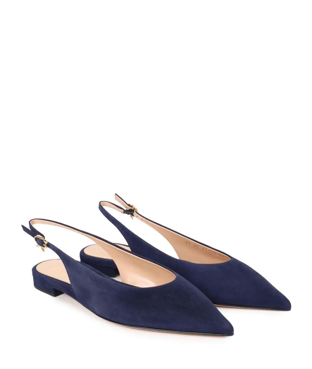 GIANVITO ROSSI Синие замшевые балетки, фото 2