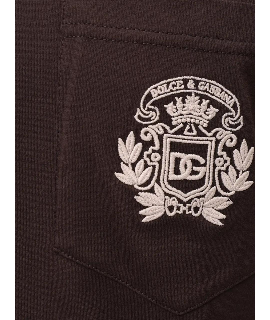 DOLCE&GABBANA Коричневая хлопковая майка, фото 6