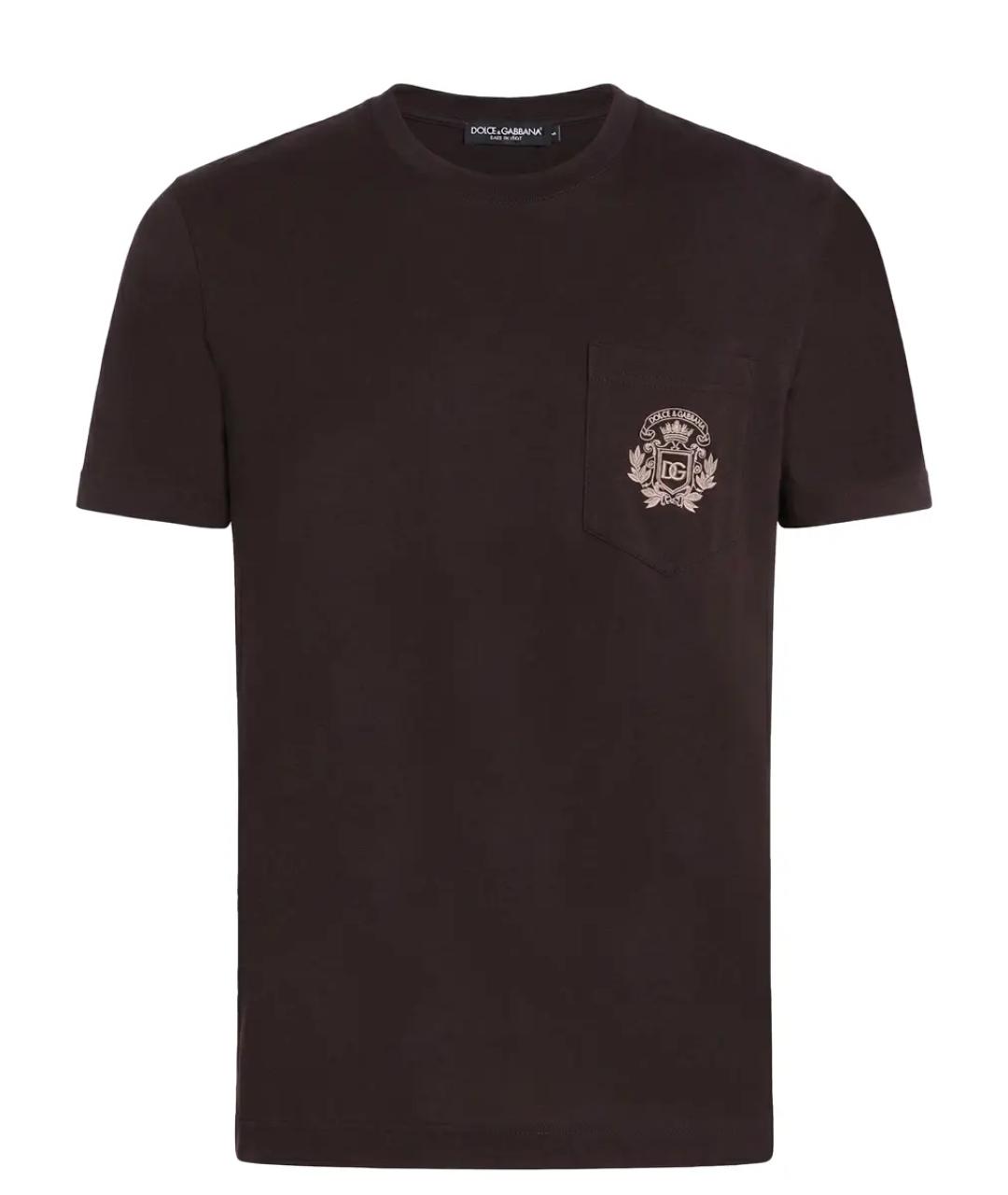 DOLCE&GABBANA Коричневая хлопковая майка, фото 1