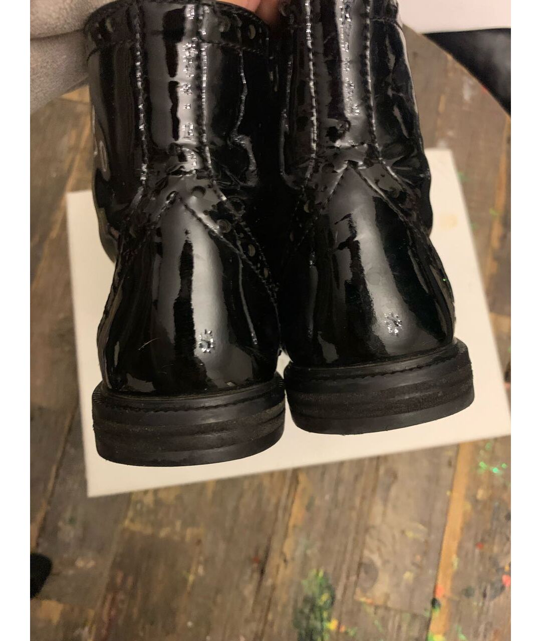BURBERRY Черные ботинки из лакированной кожи, фото 5