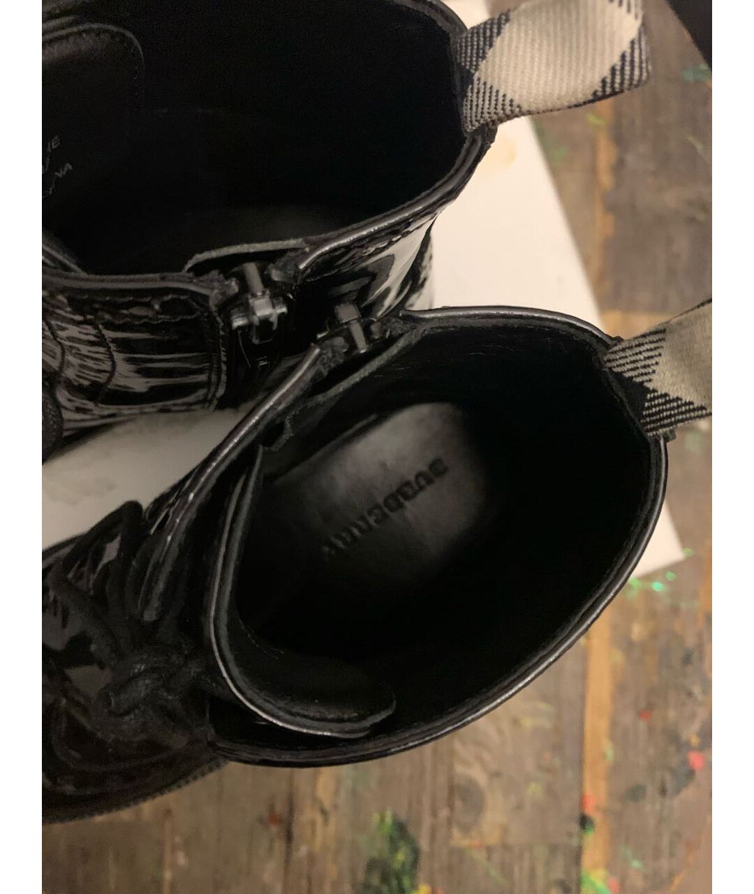 BURBERRY Черные ботинки из лакированной кожи, фото 6